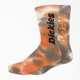 Dickies Tie-Dye Crew Socks, Size 6-12, 2-Pack - Orange Pepper One (L10819)