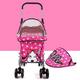 High Landscape Luxury pet Stroller Large Dog cart Multiple Cats and Dogs Out Pram,Stainless Steel Frame One-Button Folding Silent, Breathable, Comfortable,Pink