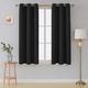 funky gadgets Black Blackout Curtains, 46x72 Inches, 2 Panels + Free Tie Backs, Room Darkening, Thermal Insulated for Bedroom, Nursery