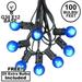 Novelty Lights 100 Foot G30 Outdoor Globe Patio String Lights - Set of 125 G30 Globe Bulbs Blue