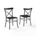 Crosley Furniture Modern Astrid Metal Patio Dining Chair in Black (Set of 2)