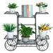 Oukaning 6 Tiers Plant Display Rack Cart Garden Pot Metal Plant Stand with 4 Decorative Wheels