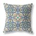 HomeRoots 417678 20 in. Cloverleaf Indoor Outdoor Zippered Throw Pillow Blue Purple & Peach