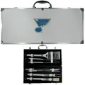 St. Louis BluesÂ® 8 pc Stainless Steel BBQ Set w/Metal Case