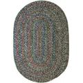 Rhody Rug Sophia 2 x 3 ft. Multicolor Indoor-Outdoor Oval Braided Rug- Graphite Gray