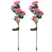 Solarek 2 Pack Solar Garden Stake Light Outdoor LED Solar Rose Flowers Lights Rose Flowers Waterproof Solar Decorative Lights for Patio Courtyard Pathway Garden Lawn