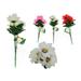 Familymaid 27737 14 in. 5 Flowers Flower Bouquet - Red No. 4 Pink No. 5 & White No. 6