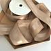 Tan & Rose Gold Grosgrain Ribbon 1 1/2 inch 30 Yards 10 Yards Per Roll 3 Rolls | Double Face 1.5 Inch Premium Fabric Ribbon with Metal Trim | for Gifts Party Favors Baby Showers Crafts Decor