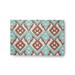 White 36 x 24 x 0.25 in Indoor/Outdoor Area Rug - Langley Street® Melchior Ikat Machine Woven Chenille Area Rug in/Blue/Brown Chenille, | Wayfair