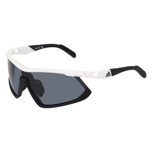 Adidas SP0055 Unisex-Sonnenbrille Vollrand Monoscheibe Kunststoff-Gestell, weiß