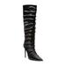 Stuart Ruche 100 Pointed Toe Boot - Black - Stuart Weitzman Boots