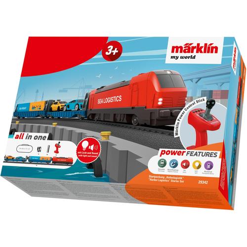 "Modelleisenbahn-Set MÄRKLIN ""Märklin my world - Startpackung Hafenlogistik 29342"" Modelleisenbahnen rot Kinder Modelleisenbahn-Sets mit Licht und Sound"