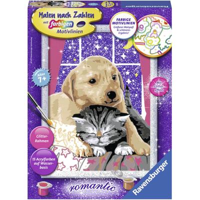 Malen nach Zahlen RAVENSBURGER "Flauschige Freunde", bunt, Malvorlagen, KinderB:18cm H:24cm, Made in Europe, B:18cm H:24cm Image
