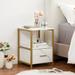 VECELO Nightstand Set of 2, Modern Square End Side Table, Night Stands with Drawer and Storage Shelf for Bedroom