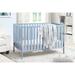 53.5 Inch 3-in-1 Wood Baby Blue Crib with Guardrail, Island Crib