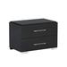 Somette Modern 2-Drawer Gloss Black Night Stand