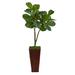 39" Fiddle Leaf Fig Artificial Tree in Bamboo Planter