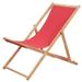 Carevas Folding Beach Chair Fabric and Wooden Frame Red