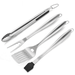 BBQ Grill Accessories Set 4-Piece Stainless Steel Grilling Tools with Aluminum Case Grill Tongs Grill Fork & Grill Spatula