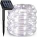 NOGIS Solar Rope Lights 72 Feet 200 LED 8 Modes Solar Rope String Lights Outdoor Fairy Lights Rope Waterproof Tube Lights with Solar Panel for Home Decoration Garden Parties (Cool White?