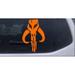 Star Wars Mandalorian Skull Boba Fett Car or Truck Window Laptop Decal Sticker Orange 8in X 5.4in