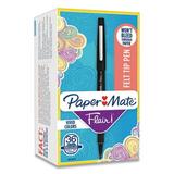 Paper Mate Point Guard Flair Felt Tip Porous Point Pen Stick Medium 0.7 mm Black Ink Black Barrel 36/Box