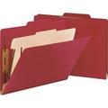 Smead Classification File Folders with Reinforced Tab Letter - 8 1/2 x 11 Sheet Size - 2 Expansion - 2 x 2B Fastener(s) - 2 Fastener Capacity for Folder - Red - 3.58 oz - 10 / Box