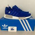 Adidas Shoes | Adidas Nmd R1 Athletic Blue White Running Shoe Boost Sneaker Trainer Men Sz | Color: Blue/White | Size: Various