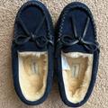 J. Crew Shoes | Jcrew Navy Faux Shearling Moccasin Slippers | Color: Blue | Size: 13b