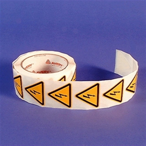 Aufkleber Warnung vor elektrischer Spannung ISO 7010, Folie, 25 mm SL, 500 Stück/Rolle Image