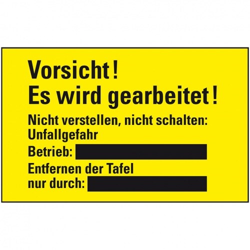 Schild I Schultafellack-Schild Vorsicht! Es wird ...!, gelb/schwarz, Magnetfolie, 300x200mm Image
