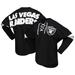Women's Fanatics Branded Black Las Vegas Raiders Spirit Jersey Lace-Up V-Neck Long Sleeve T-Shirt