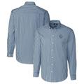 Men's Cutter & Buck Navy Penn State Nittany Lions Easy Care Stretch Gingham Long Sleeve Button-Down Shirt