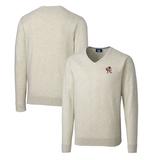 Men's Cutter & Buck Oatmeal Louisville Cardinals Lakemont Tri-Blend V-Neck Pullover Sweater