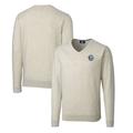Men's Cutter & Buck Oatmeal Penn State Nittany Lions Lakemont Tri-Blend V-Neck Pullover Sweater