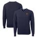 Men's Cutter & Buck Navy Virginia Cavaliers Vintage Lakemont Tri-Blend V-Neck Pullover Sweater