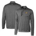 Men's Cutter & Buck Steel Baylor Bears Heathered Vault Stealth Quarter-Zip Pullover Top