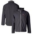 Men's Cutter & Buck Graphite Clemson Tigers Vapor Water Repellent Stretch Full-Zip Rain Jacket