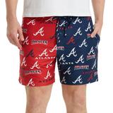 Men's Concepts Sport Navy/Red Atlanta Braves Breakthrough AOP Knit Split Shorts