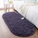 Junovo Ultra Soft Fluffy Bedroom Rugs Kids Room Carpet Oval Modern Shaggy Area Rugs 2.6 X 5.3 Gray Purple