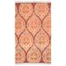 Dhurrie Orange Wool Rug 3 X 6 Transitional European Damask Room Size Carpet