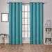 Exclusive Home Sateen Twill Woven Room Darkening Blackout Grommet Top Curtain Panel Pair 52 x96 Teal