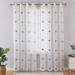 CAROMIO Sheer Curtains for Living Room 95 inch Floral Embroidered Semi Sheer Curtain Drapes for Bedroom 2 Panels Grey