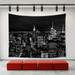 CADecor City Building Decor Tapestry New York City Midtown Skyline Panorama with Skyscrapers and Urban Cityscape at Night Wall Tapestry Home Decoration Wall Decor 60x80 inch