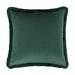 Fennco Styles Contemporary Velvet Fringed Solid Decorative Throw Pillow 17-inch Square