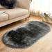 TUTUnaumb 2022 Winter Christmas Soft Rug Chair Cover Artificial Sheepskin Wool Warm Hairy Carpet Seat Mats Rug Home Festival Decor Gray