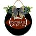 Eveokoki 11 Football Season Welcome Signs for Front Door Farmhouseï¼ŒRustic Round Wooden Hanging Wreaths for Home Porch Wall Decor Housewarming Gift Football Lovers Outdoor Indoor