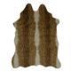 Linon Faux Hide Area Rug Collection Beige and White Antelope 3.85 x 5 Cowhide Shape
