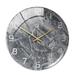 12 Inch Tempered Glass Wall Clock Marble Texture Silent Non-Ticking Battery Operated Modern Wall Clock for Home/Office Decor