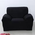 Sofa Slipcover Universal Stretch Loveseat Couch Cover 1-Piece Soft Sofa Slipcover with Anti-Slip Foams Washable Furniture Protector for Kids Dogs Cats (Black 1 Seater)